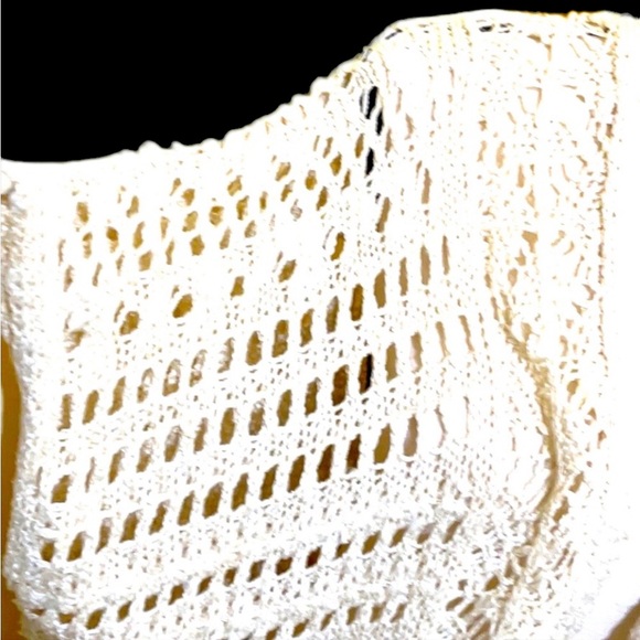 Blue-Pepper Vintage Crochet Poncho/Cardigan Swim Coverup Size S - Picture 4 of 10